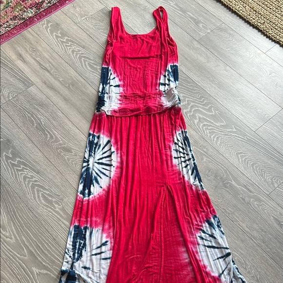 Red Tie-Dye Maxi Dress - Picture 1 of 9
